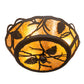 Meyda Lighting Whispering Pines 10" 3-Light Oil Rubbed Bronze Flush Mount Light With Amber Mica Shade Glass
