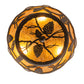 Meyda Lighting Whispering Pines 10" 3-Light Oil Rubbed Bronze Flush Mount Light With Amber Mica Shade Glass