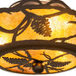 Meyda Lighting Whispering Pines 10" 3-Light Oil Rubbed Bronze Flush Mount Light With Amber Mica Shade Glass