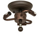 Meyda Lighting Whispering Pines 10" 3-Light Oil Rubbed Bronze Flush Mount Light With Amber Mica Shade Glass