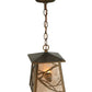 Meyda Lighting Whispering Pines 10" Antique Copper Lantern Pendant Light With Silver Mica Shade Glass