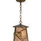 Meyda Lighting Whispering Pines 10" Antique Copper Lantern Pendant Light With Silver Mica Shade Glass