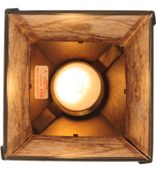 Meyda Lighting Whispering Pines 10" Antique Copper Lantern Pendant Light With Silver Mica Shade Glass