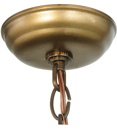 Meyda Lighting Whispering Pines 10" Antique Copper Lantern Pendant Light With Silver Mica Shade Glass