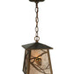 Meyda Lighting Whispering Pines 10" Antique Copper Lantern Pendant Light With Silver Mica Shade Glass