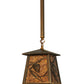 Meyda Lighting Whispering Pines 10" Antique Copper Mini Pendant Light With Amber Mica Shade Glass