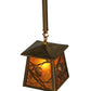 Meyda Lighting Whispering Pines 10" Antique Copper Mini Pendant Light With Amber Mica Shade Glass