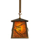Meyda Lighting Whispering Pines 10" Antique Copper Mini Pendant Light With Amber Mica Shade Glass