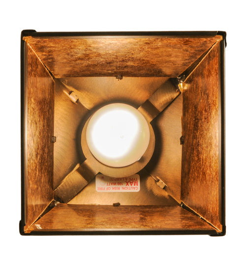 Meyda Lighting Whispering Pines 10" Antique Copper Mini Pendant Light With Amber Mica Shade Glass