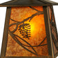 Meyda Lighting Whispering Pines 10" Antique Copper Mini Pendant Light With Amber Mica Shade Glass