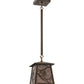 Meyda Lighting Whispering Pines 10" Antique Copper Mini Pendant Light With Silver Mica Shade Glass
