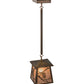 Meyda Lighting Whispering Pines 10" Antique Copper Mini Pendant Light With Silver Mica Shade Glass