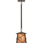 Meyda Lighting Whispering Pines 10" Antique Copper Mini Pendant Light With Silver Mica Shade Glass