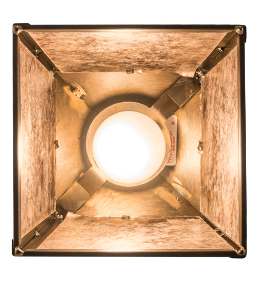 Meyda Lighting Whispering Pines 10" Antique Copper Mini Pendant Light With Silver Mica Shade Glass