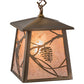 Meyda Lighting Whispering Pines 10" Antique Copper Mini Pendant Light With Silver Mica Shade Glass