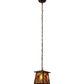 Meyda Lighting Whispering Pines 10" Mahogany Bronze Pendant Light With Amber Mica Shade Glass