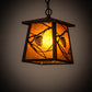 Meyda Lighting Whispering Pines 10" Mahogany Bronze Pendant Light With Amber Mica Shade Glass