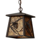 Meyda Lighting Whispering Pines 10" Mahogany Bronze Pendant Light With Amber Mica Shade Glass
