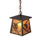 Meyda Lighting Whispering Pines 10" Mahogany Bronze Pendant Light With Amber Mica Shade Glass
