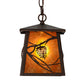 Meyda Lighting Whispering Pines 10" Mahogany Bronze Pendant Light With Amber Mica Shade Glass