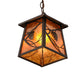 Meyda Lighting Whispering Pines 10" Mahogany Bronze Pendant Light With Amber Mica Shade Glass