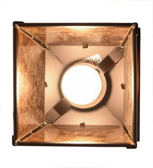 Meyda Lighting Whispering Pines 10" Mahogany Bronze Pendant Light With Amber Mica Shade Glass