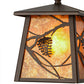 Meyda Lighting Whispering Pines 10" Mahogany Bronze Pendant Light With Amber Mica Shade Glass