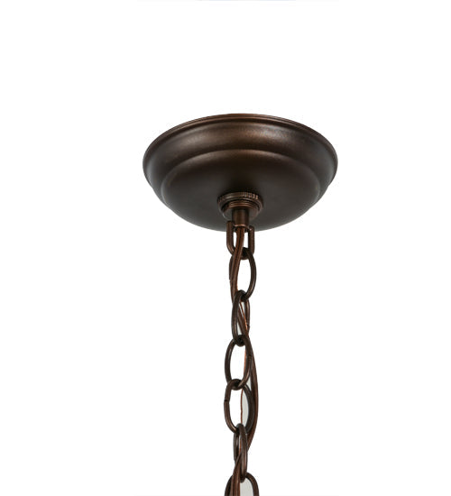 Meyda Lighting Whispering Pines 10" Mahogany Bronze Pendant Light With Amber Mica Shade Glass