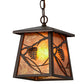 Meyda Lighting Whispering Pines 10" Mahogany Bronze Pendant Light With Amber Mica Shade Glass