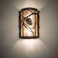 Meyda Lighting Whispering Pines 10" Oil Rubbed Bronze Left Wall Sconce With Silver Mica Shade Glass