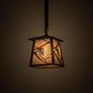 Meyda Lighting Whispering Pines 10" Oil Rubbed Bronze Pendant Light With Silver Mica Shade Glass