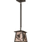 Meyda Lighting Whispering Pines 10" Oil Rubbed Bronze Pendant Light With Silver Mica Shade Glass
