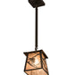 Meyda Lighting Whispering Pines 10" Oil Rubbed Bronze Pendant Light With Silver Mica Shade Glass
