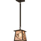 Meyda Lighting Whispering Pines 10" Oil Rubbed Bronze Pendant Light With Silver Mica Shade Glass