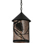 Meyda Lighting Whispering Pines 10" Textured Black Pendant Light With Silver Mica Shade Glass