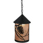 Meyda Lighting Whispering Pines 10" Textured Black Pendant Light With Silver Mica Shade Glass
