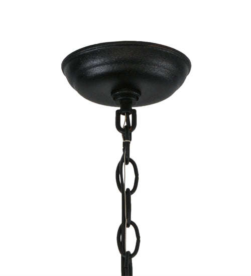 Meyda Lighting Whispering Pines 10" Textured Black Pendant Light With Silver Mica Shade Glass