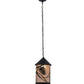 Meyda Lighting Whispering Pines 10" Textured Black Pendant Light With Silver Mica Shade Glass