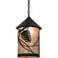 Meyda Lighting Whispering Pines 10" Textured Black Pendant Light With Silver Mica Shade Glass