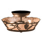 Meyda Lighting Whispering Pines 11" 2-Light Oil Rubbed Bronze Flush Mount Light With Silver Mica Shade Glass