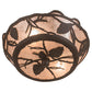 Meyda Lighting Whispering Pines 11" 2-Light Oil Rubbed Bronze Flush Mount Light With Silver Mica Shade Glass
