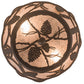 Meyda Lighting Whispering Pines 11" 2-Light Oil Rubbed Bronze Flush Mount Light With Silver Mica Shade Glass