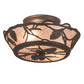 Meyda Lighting Whispering Pines 11" 2-Light Oil Rubbed Bronze Flush Mount Light With Silver Mica Shade Glass