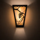 Meyda Lighting Whispering Pines 11" 2-Light Timeless Bronze Wall Sconce With Beige Iridescent Art Shade Glass