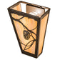 Meyda Lighting Whispering Pines 11" 2-Light Timeless Bronze Wall Sconce With Beige Iridescent Art Shade Glass