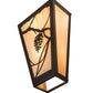 Meyda Lighting Whispering Pines 11" 2-Light Timeless Bronze Wall Sconce With Beige Iridescent Art Shade Glass