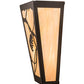 Meyda Lighting Whispering Pines 11" 2-Light Timeless Bronze Wall Sconce With Beige Iridescent Art Shade Glass