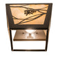 Meyda Lighting Whispering Pines 11" 2-Light Timeless Bronze Wall Sconce With Beige Iridescent Art Shade Glass