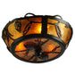 Meyda Lighting Whispering Pines 11" 3-Light Timeless Bronze Flush Mount Light With Amber Mica Shade Glass