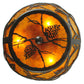 Meyda Lighting Whispering Pines 11" 3-Light Timeless Bronze Flush Mount Light With Amber Mica Shade Glass